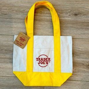 NWT Trader Joe’s Mini Canvas Tote Bag Red NEW